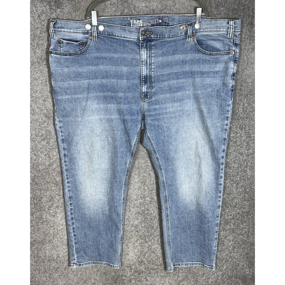 True Nation Athletic Fit Jeans Mens Size 54x28 Blue Stretch Denim 5 Pocket